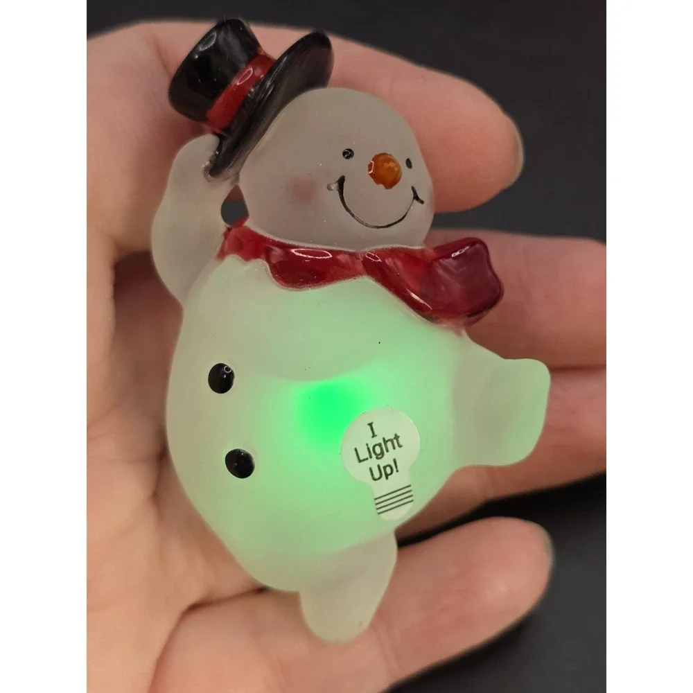 Christmas Light Up Plastic Acrylic Pins Frosty Snowman